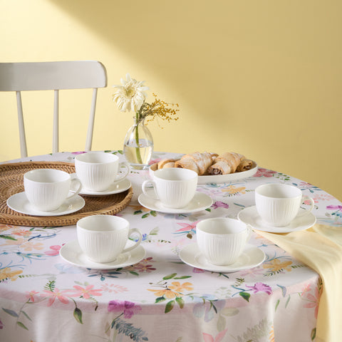 Karaca Anna Embossed Tea Cup Set for 6 Persons, 220 ml