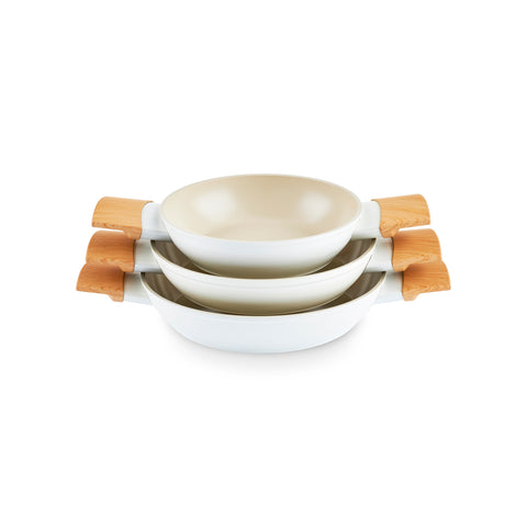 Karaca Swiss Crystal Almond, 6 Piece Shallow Casserole Set, Induction