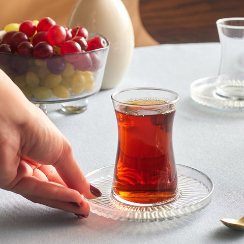 Karaca Lily 6 Kişilik 12 Parça Türk Çay Seti, 170 ml, Lüster