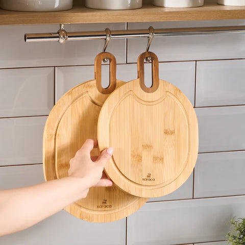 Karaca Ovelcut 2-teiliges Bambus-Schneidebrett-Set, Holz