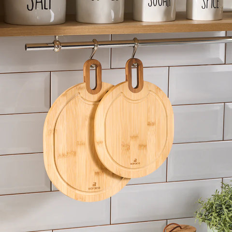 Karaca Ovelcut 2-teiliges Bambus-Schneidebrett-Set, Holz