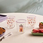 Karaca Kids 3-Piece Glass Tumbler Set For Girls, Pink