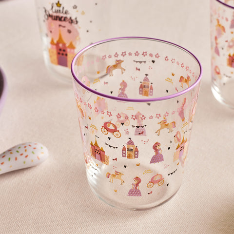 Karaca Kids 3-Piece Glass Tumbler Set For Girls, Pink