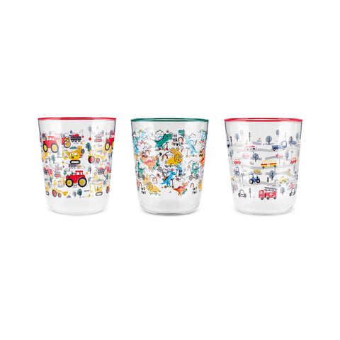 Karaca Kids 3-Piece Glass Tumbler Set For Boys