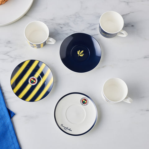 Karaca x Fenerbahçe Lizenziertes 6-Personen-Kaffeetassen-Set 80 ml