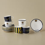 Karaca x Fenerbahçe Lizenziertes 6-Personen-Kaffeetassen-Set 80 ml