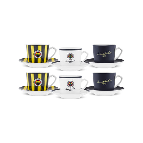 Karaca x Fenerbahçe Lizenziertes 6-Personen-Kaffeetassen-Set 80 ml