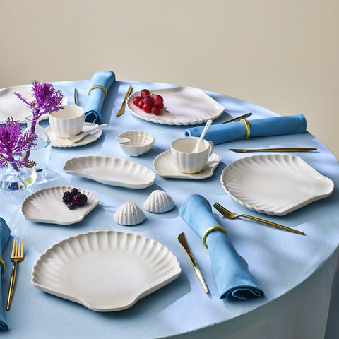 Karaca Stream Bone Ostra 34-Piece Breakfast Set for 6 People