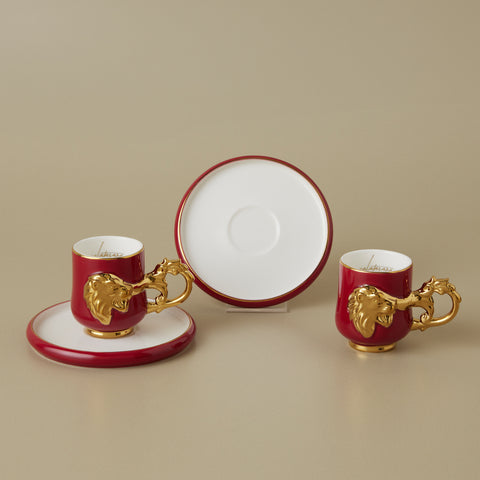 Karaca x Galatasaray Lizenziertes 2-teiliges Kaffeetassen-Set, 90ML