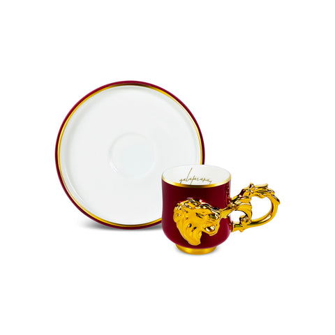 Karaca x Galatasaray Lizenziertes 2-teiliges Kaffeetassen-Set, 90ML