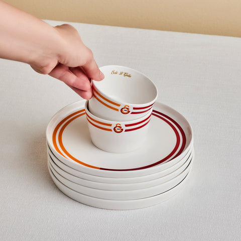Karaca x Galatasaray Licensed Forever Bone – 14-Piece Breakfast Set for 6 People