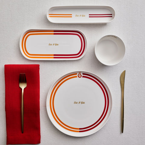 Karaca x Galatasaray Licensed Forever Bone – 14-Piece Breakfast Set for 6 People