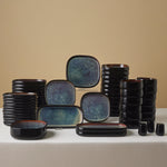Karaca Earth Collection Galactic Shiny Black 55-teiliges Tafelservice für 12 Personen