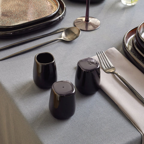Karaca Earth Collection Galactic Shiny Black 55-teiliges Tafelservice für 12 Personen