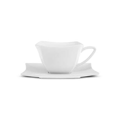 Karaca Stream Pure Perfect Weiß 32-Teiliges 6-Personen Frühstücksset Quadrat