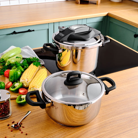 Karaca Perfect Gray 4 + 6 Liter Schnellkochtopfset