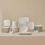 Karaca Square Bone Lucia Gold 60-Piece Dinner Set for 12 People