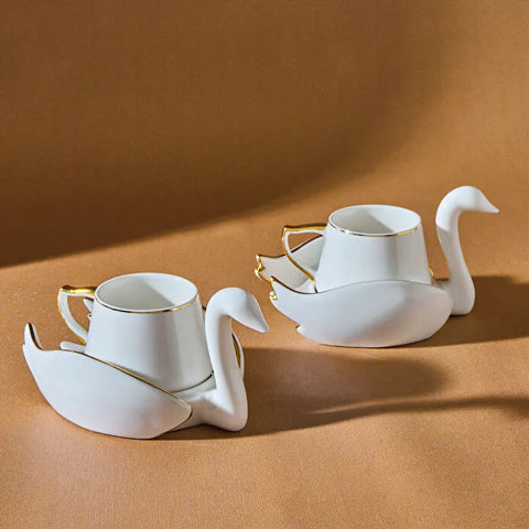 Karaca Schwan Kaffeetassen-Set für 6 Personen