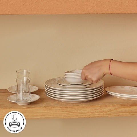 Karaca Artiste Bone China 20-teiliges Tafelservice für 6 Personen, Weiß