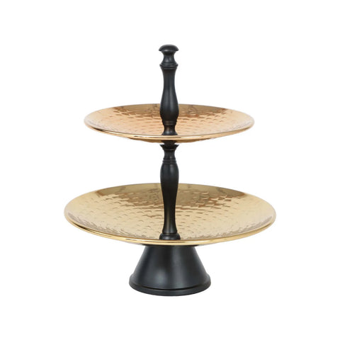 Karaca Home Moroccan 2-stöckiger Servierständer Gold 25,5 x 30 cm