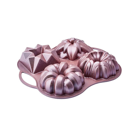 Karaca Cake pro aluminium guss dekorative kuchen form, 4 stück, 28cmx35cm, rosa