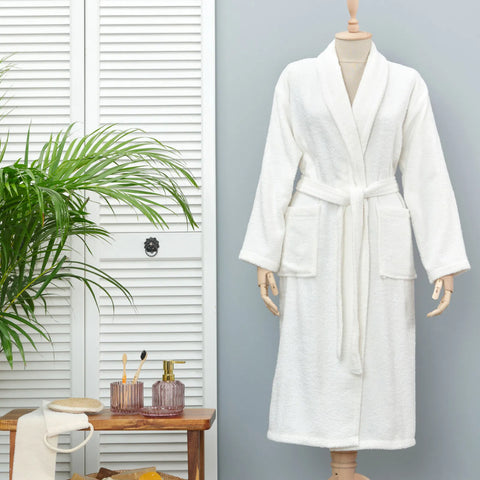 Karaca Home Daily Soft Offwhite 100% Baumwolle Herren Bademantel L/XL