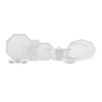 Karaca Fine Pearl Extra Eight Corner 62-Piece 12-Person Dinner Set Gold