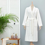 Daıly Soft Offwhite 100% Cotton Bathrobe for Women S/M