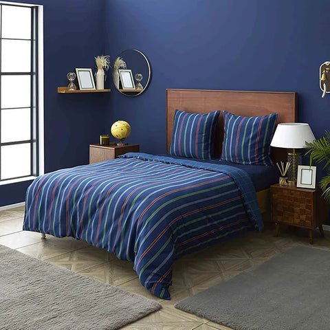 Nautica Home Ray %100 Pamuk Nevresim Takımı, 200 × 200 cm, Lacivert Multi