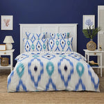 Nautica Home Ikat %100 Pamuk Nevresim Takımı, 155 × 220 cm, Beyaz-Mavi