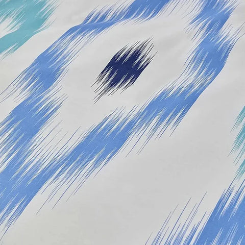 Nautica Home Ikat Bettbezug-Set aus 100 % Baumwolle, 155 × 220 cm, Weiß-Blau