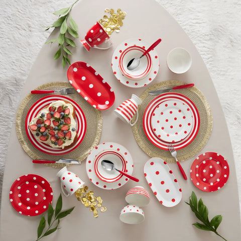 Karaca Polka Dot Porzellan gestreift Snack Schüssel 11 cm
