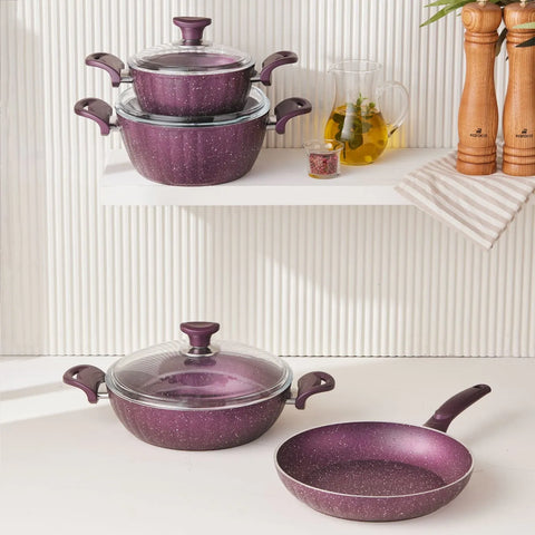 Cookplus Biogranit Dream 7-teiliges Kochgeschirr-Set Violett