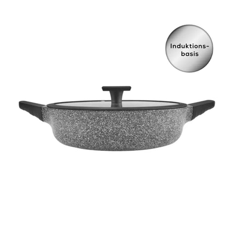 Karaca Serra Induktions Biogranit Grau Kochtopf mit Deckel 28cm 