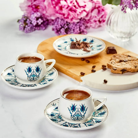 Karaca İznik Neues Formular Kaffeetasse Set für 6 Personen 100 ml