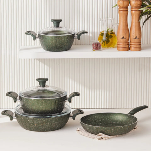 Cookplus Biogranit Dream 7-teiliges Kochgeschirr-Set Grün