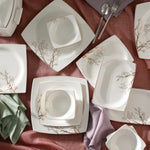 Karaca Autumn Fine Cream 60 Parça 12 Kişilik Porselen Yemek Takımı Kare