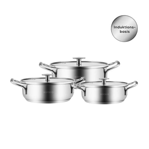 Karaca Alaz 6-teiliges Edelstahl Pfannen-Set
