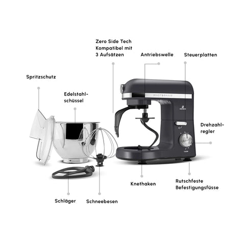 Karaca Mastermaid Chef Pro Doppelgriff Standmixer Space Grau, 5L, 1500W