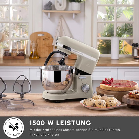 Karaca Mastermaid Chef Pro Doppelarm Küchenchef Ikonisch Beige, 5L, 1500 W