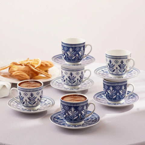 Karaca Peyker Kaffeetassen-Set für 6 Personen, 85 ml