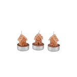 Karaca New Year Gingerbread House 3-Piece Candle Set, 18 cm x 5 cm x 6 cm, Brown