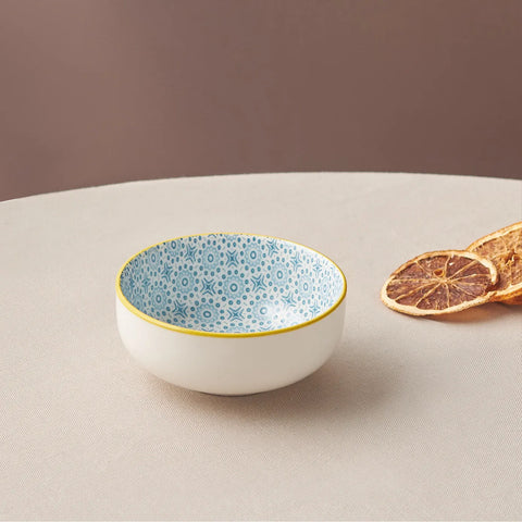 Karaca Floral Snack Schale, Blau, Rund, 10 cm