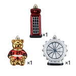 Karaca Home New Year London Christmas Tree Decoration Set, 3 Pieces