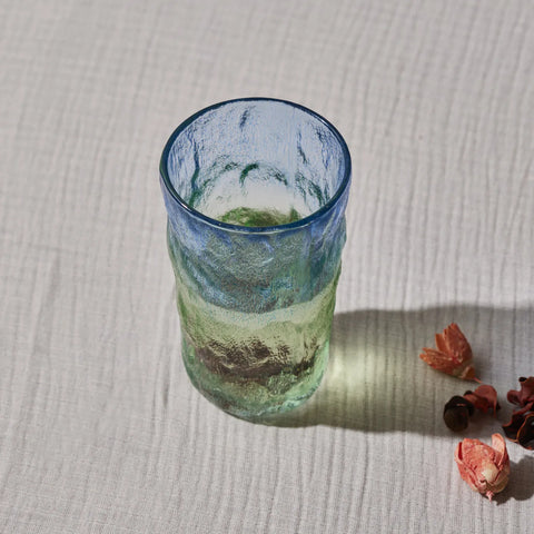 Karaca Glacier Getränke Glas, Blau Grün, 383 ml