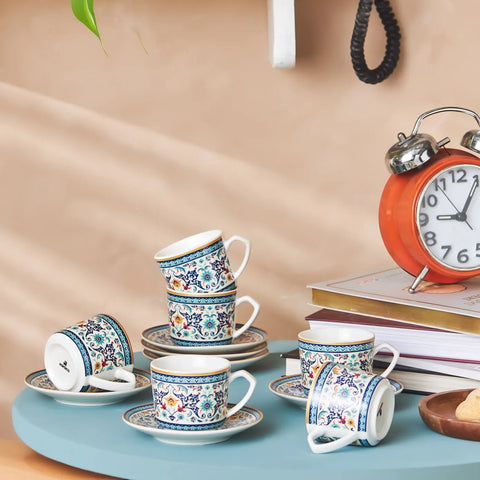 Karaca Beylerbeyi 6 Personen Kaffeetassen Set, 80 ml