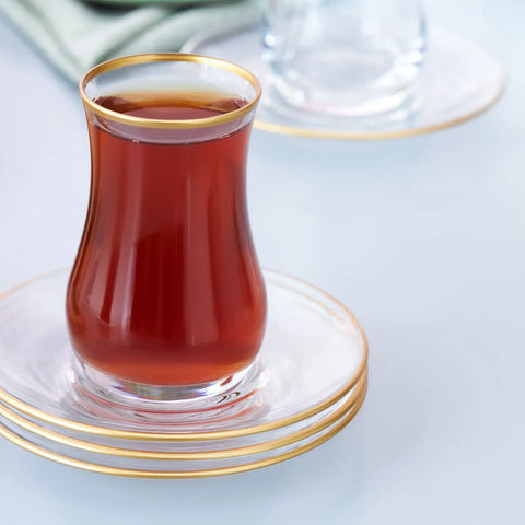 Karaca Kirke 6 Personen Tee Set, 12 Teilig, Gold
