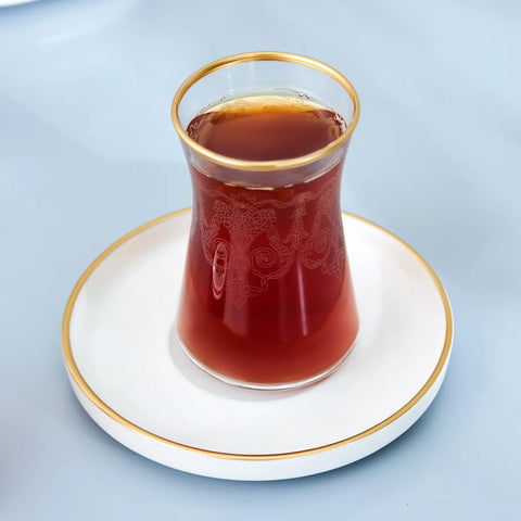 Karaca Athen 6 Personen Gemustertes Tee Set, 12 Teilig, Gold