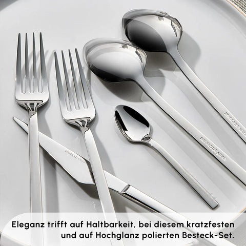 Karaca Sedir Elegance Besteckset für 12 Personen, 84 Teilig