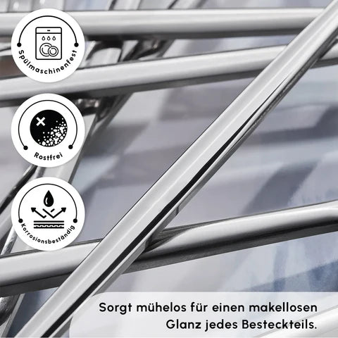 Karaca Bella Edelstahl V2 24-teiliges Besteckset für 6 Personen – Silber